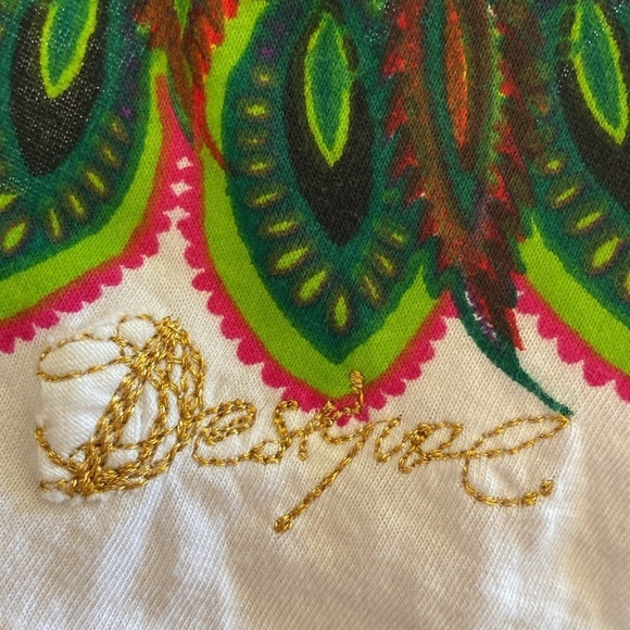 Desigual Skirt Pull On White Bold Bright Medallions Floral SMALL - Picture 3 of 7